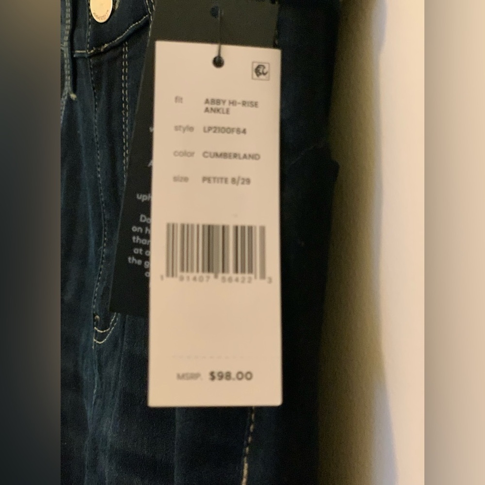 Liverpool Women's Abby  High Rise Dark Blue Ankle Jeans.     Size-8 Petite - Picture 4 of 7